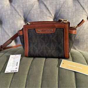 Michael Kors Black and Brown Crossbody Bag